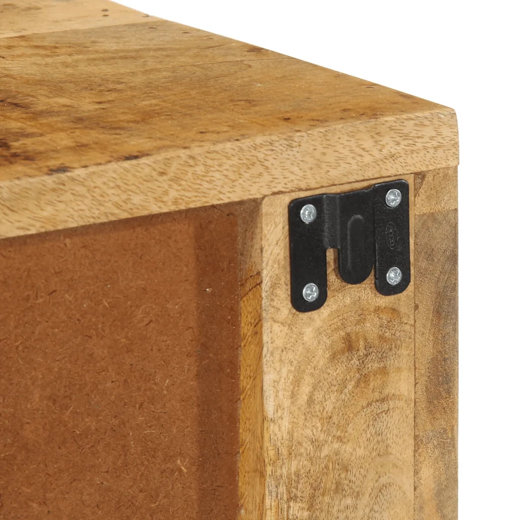 Mobile TV a Parete 80x30x19 cm Legno Grezzo Massello di Mango 4017461