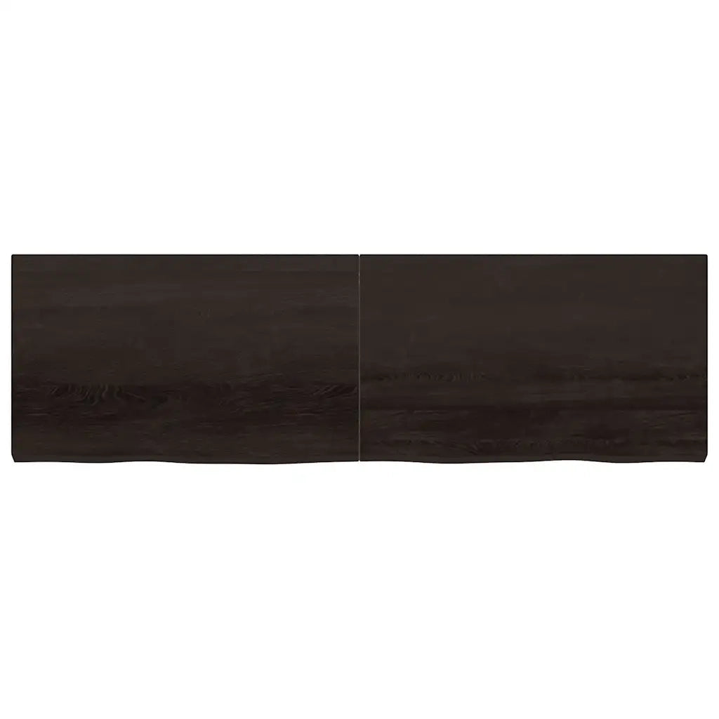 Ripiano Marrone Scuro 200x60x(2-6) cm Massello Rovere Trattato 363851
