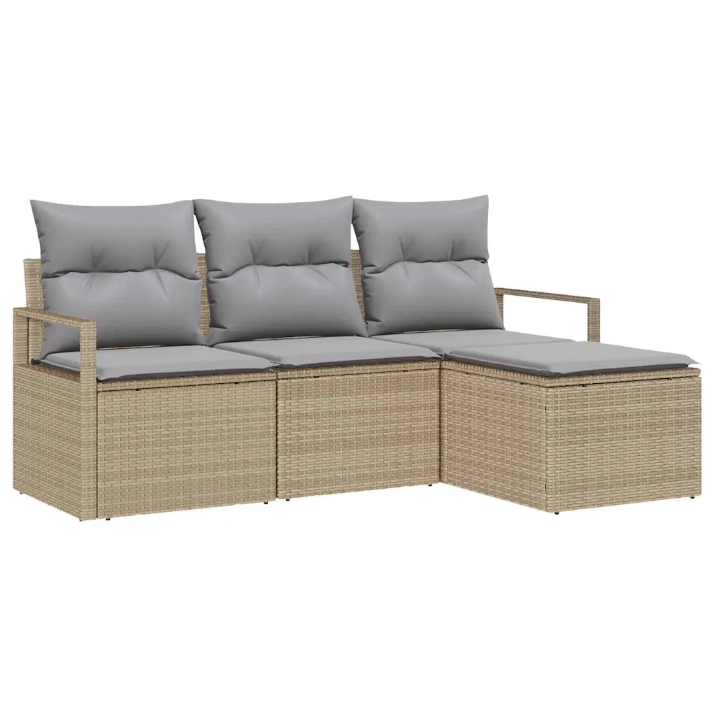 Set di divani 4 pcs Beige polyrattan 3346330