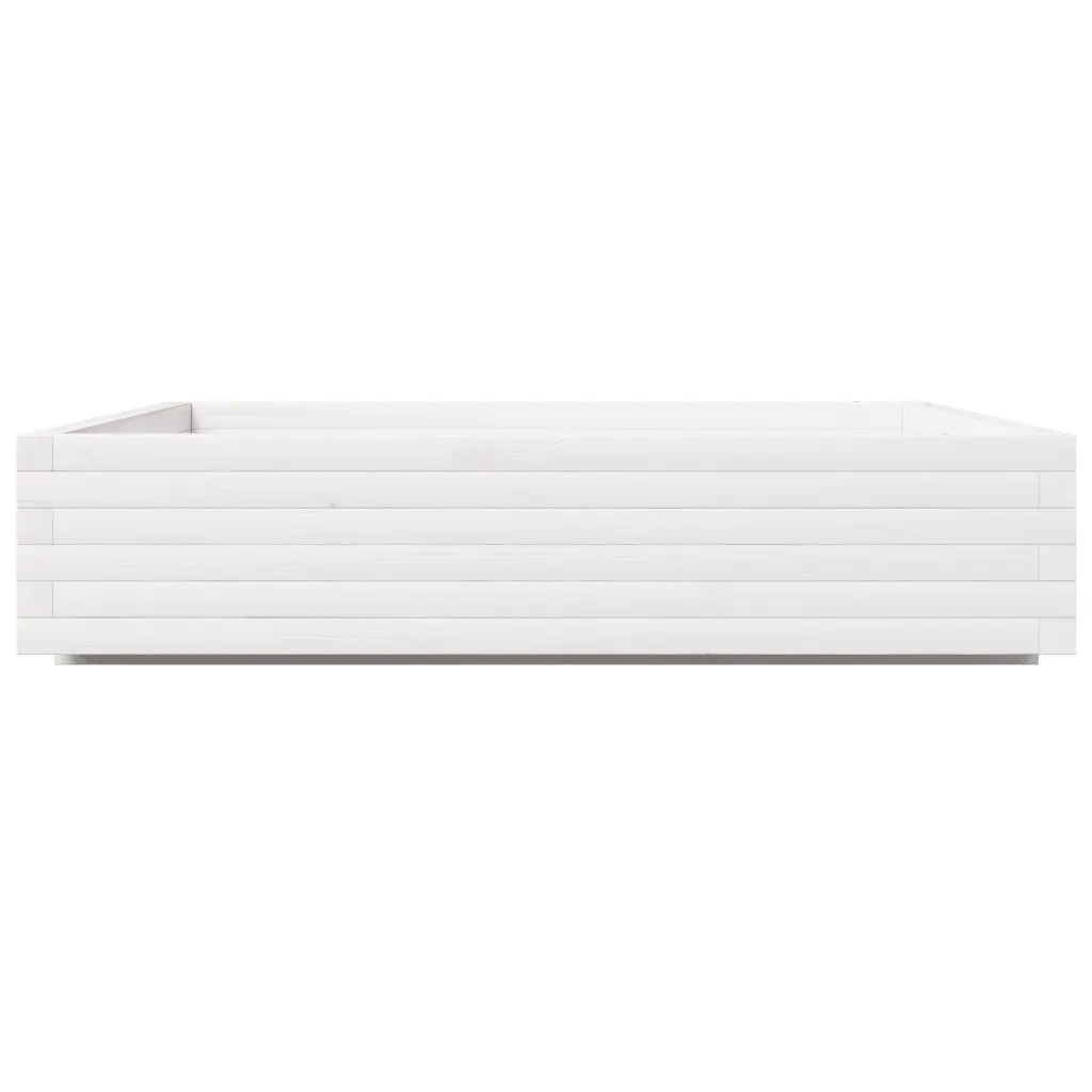 Fioriera da Giardino Bianca 110x110x26,5 cm in Legno di Pino 847324