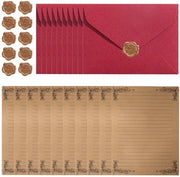Set di carta da lettera - 10 fogli di carta da lettera - 10 buste - 10 adesivi per sigillare - stile vintage - carta - dimensioni viste nell'immagine - attrezzi per la scrittura