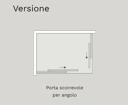 Box Doccia H. 200 Con Ante Scorrevoli Reversibile Mod. Quick Cristallo 6 Mm Trasparente, Finitura Cromo - Cm. 90 X 140