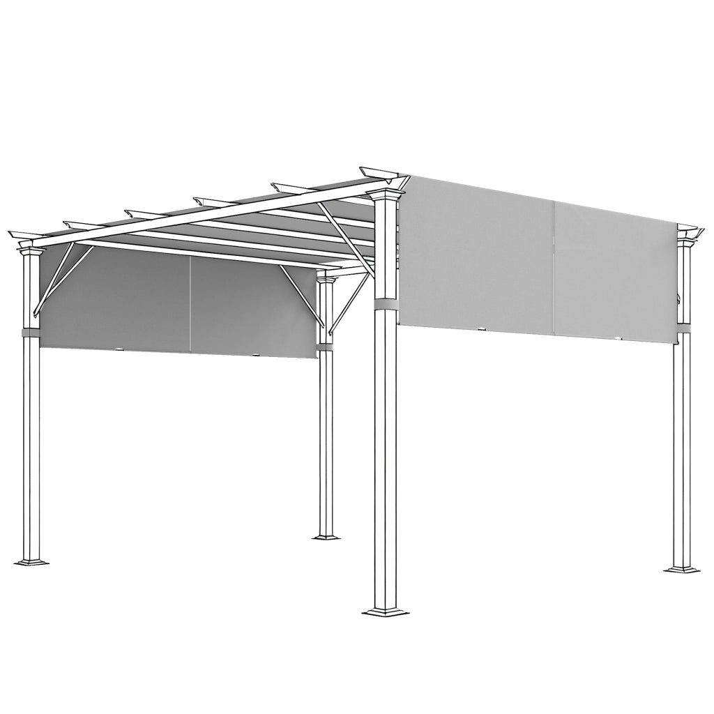 Telo Pergola Retrattile ¨C zephmum ¨C Grigio Chiaro 4.9x1.2m Polyester