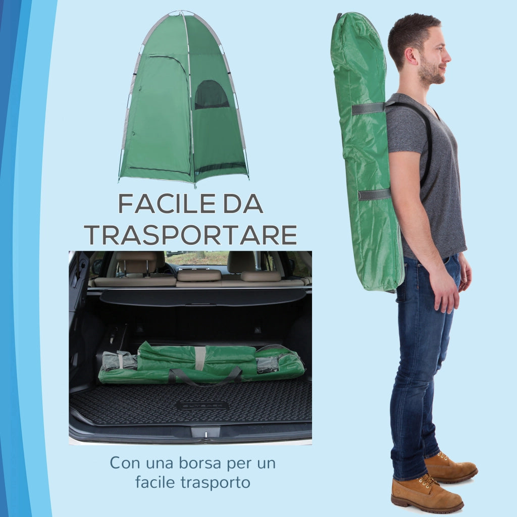 Tenda da Doccia con Ingresso a Cerniera ¨C zephmum ¨C Verde 122x122x213 cm