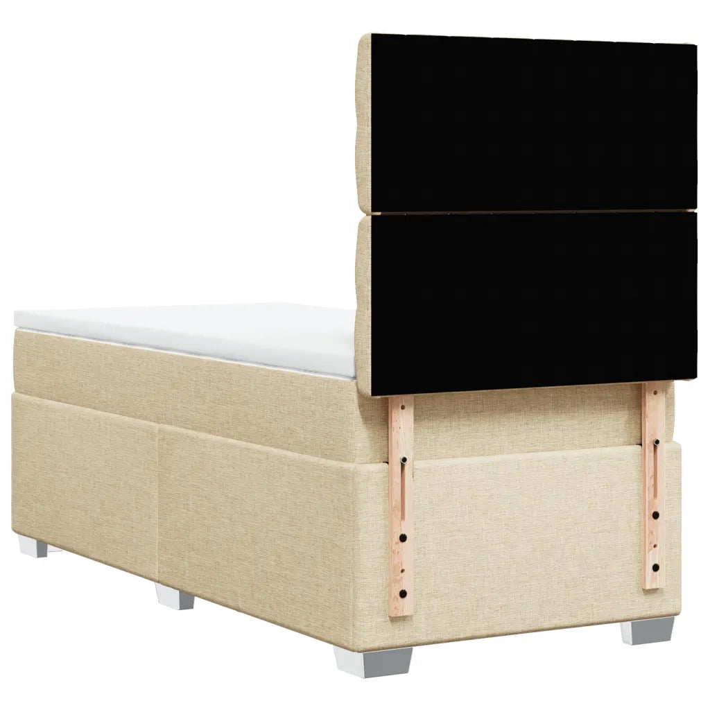Giroletto a Molle con Materasso Crema 90x190 cm in Tessuto 3290355