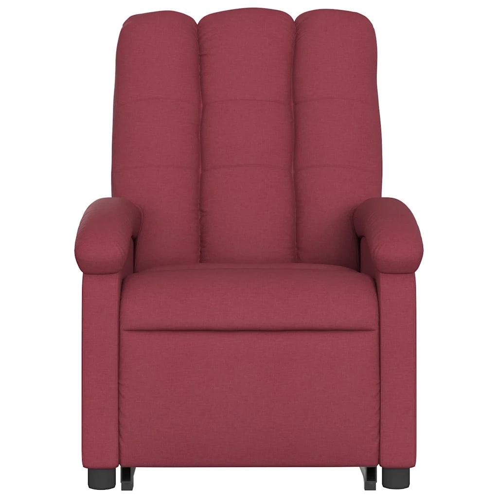Poltrona Alzapersona Massaggio Reclinabile Rosso Vino Tessuto 3204107