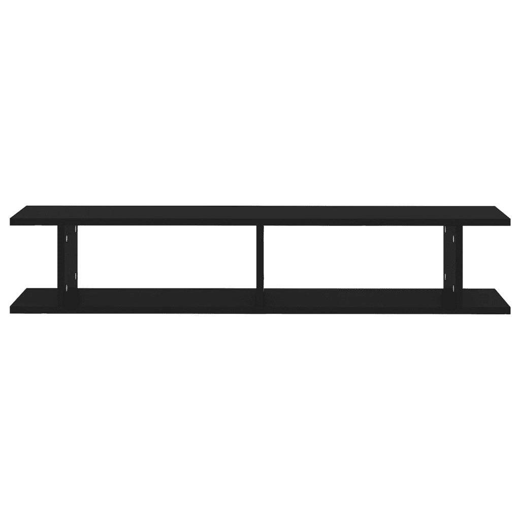 Mensole a Parete 2 pz Nere 105x18x20 cm in Legno Multistrato 807206