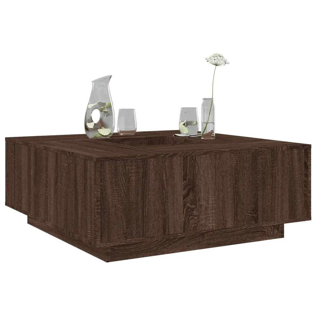 Tavolino Salotto Rovere Marrone 100x100x40 cm Legno Multistrato 3284055