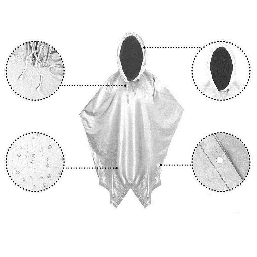 Trade Shop - Poncho Mantella Impermeabile Antipioggia Giacca Anti Pioggia Pvc Con Cappuccio -