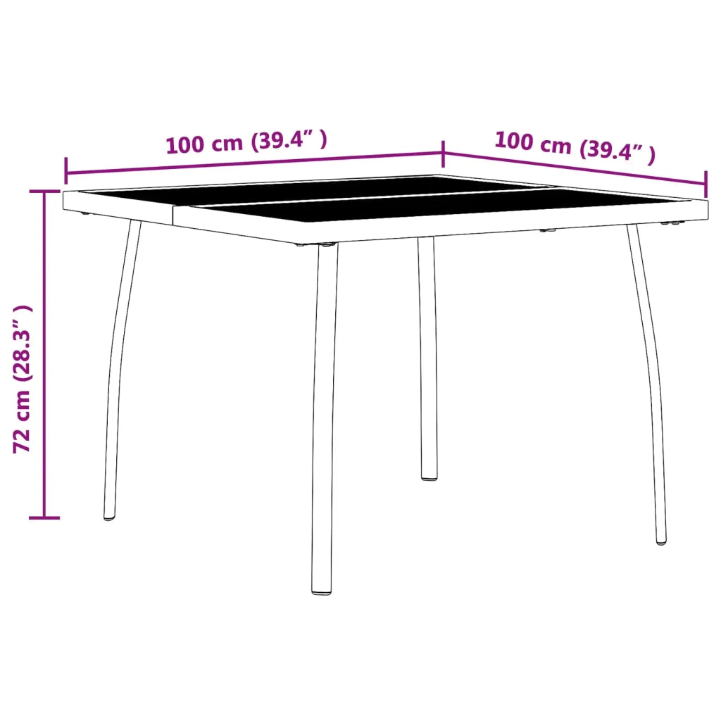 Set di Mobili da Esterno 3 pcs Antracite Ferro e Acciaio 3422894