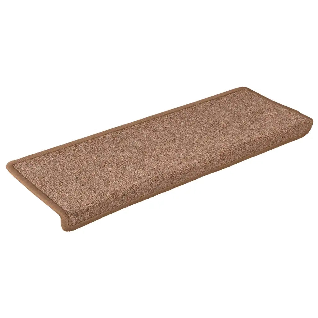 Tappetini per scale 30 pz 65x21x4 cm Marrone Bordo rettangolare 3365776