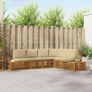 Set di divani da esterno con cuscino 6 Pezzo Naturale e Beige 3375453
