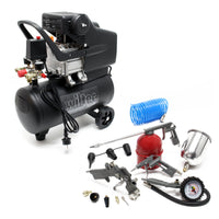 Compressore da 24 litri con set di 13 accessori pistola di soffiaggio pistola spruzzo