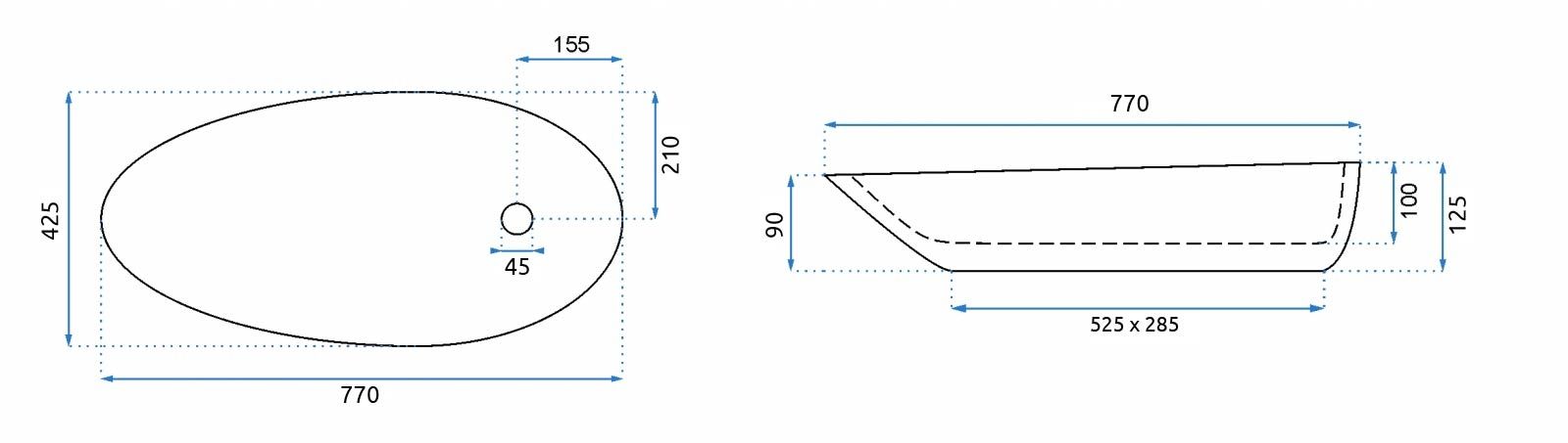 Lavabo Da Appoggio Rea Greta 75