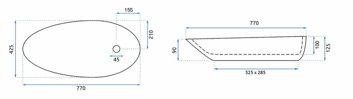 Lavabo Da Appoggio Rea Greta 75
