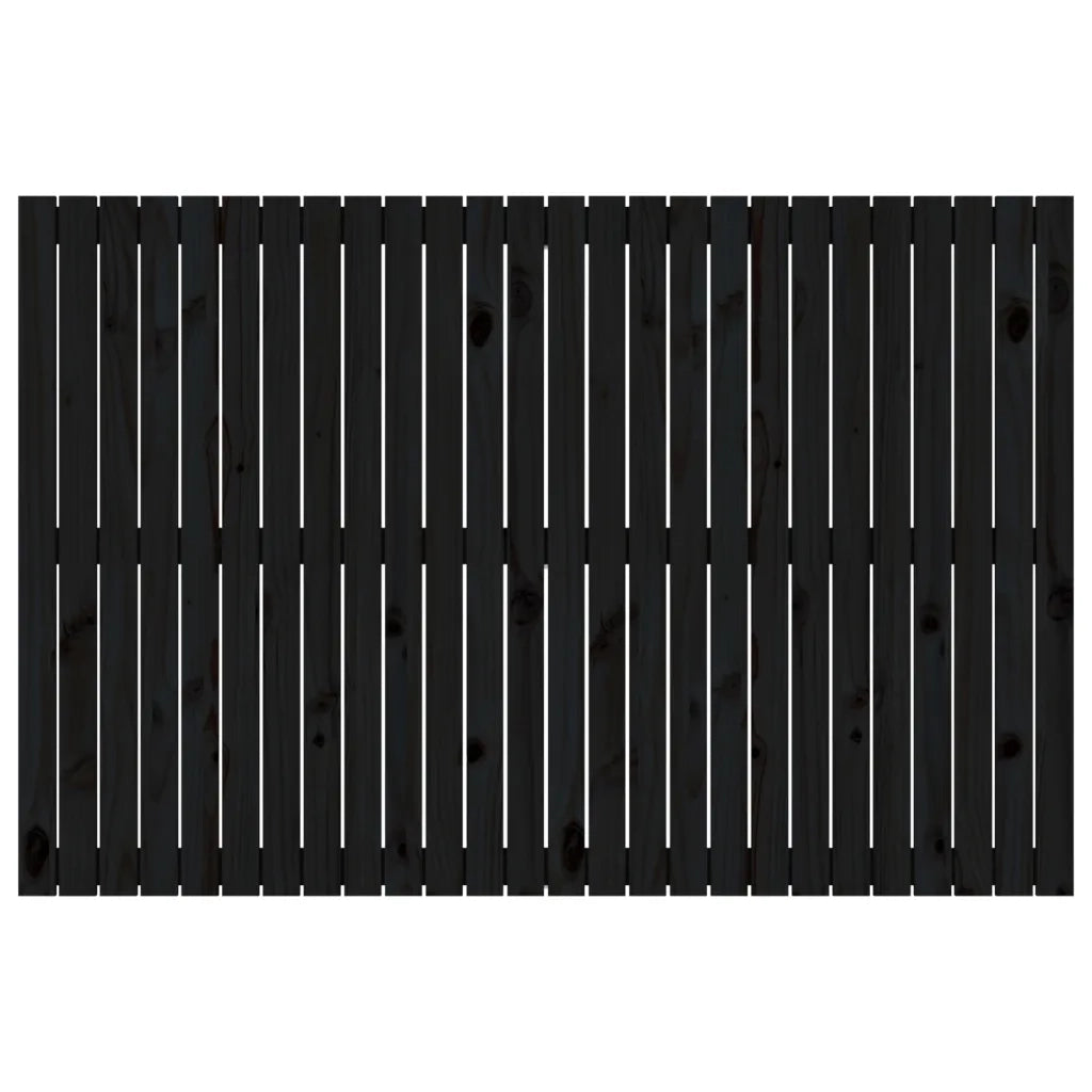 Testiera da Parete Nera 166x3x110 cm in Legno Massello di Pino 824962