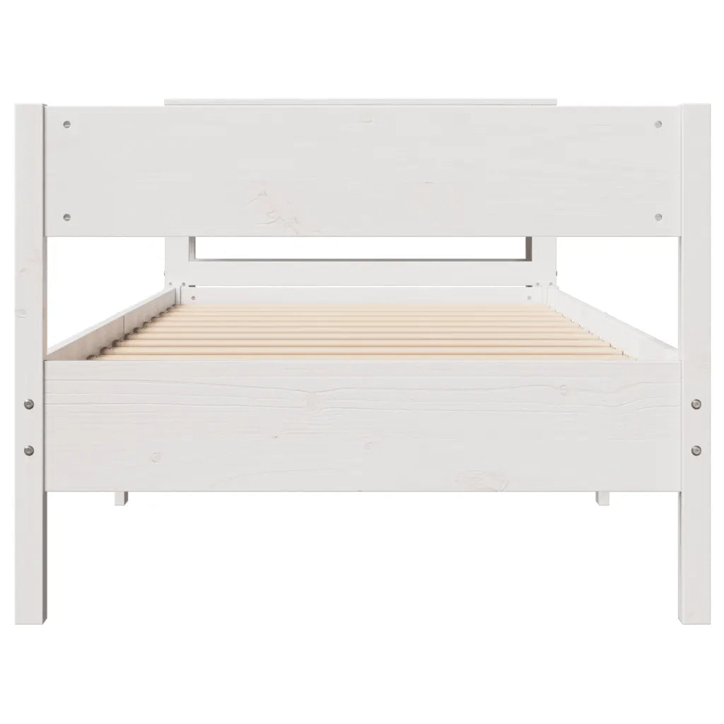 Letto senza Materasso Bianco 90x200 cm Legno Massello di Pino 3306196