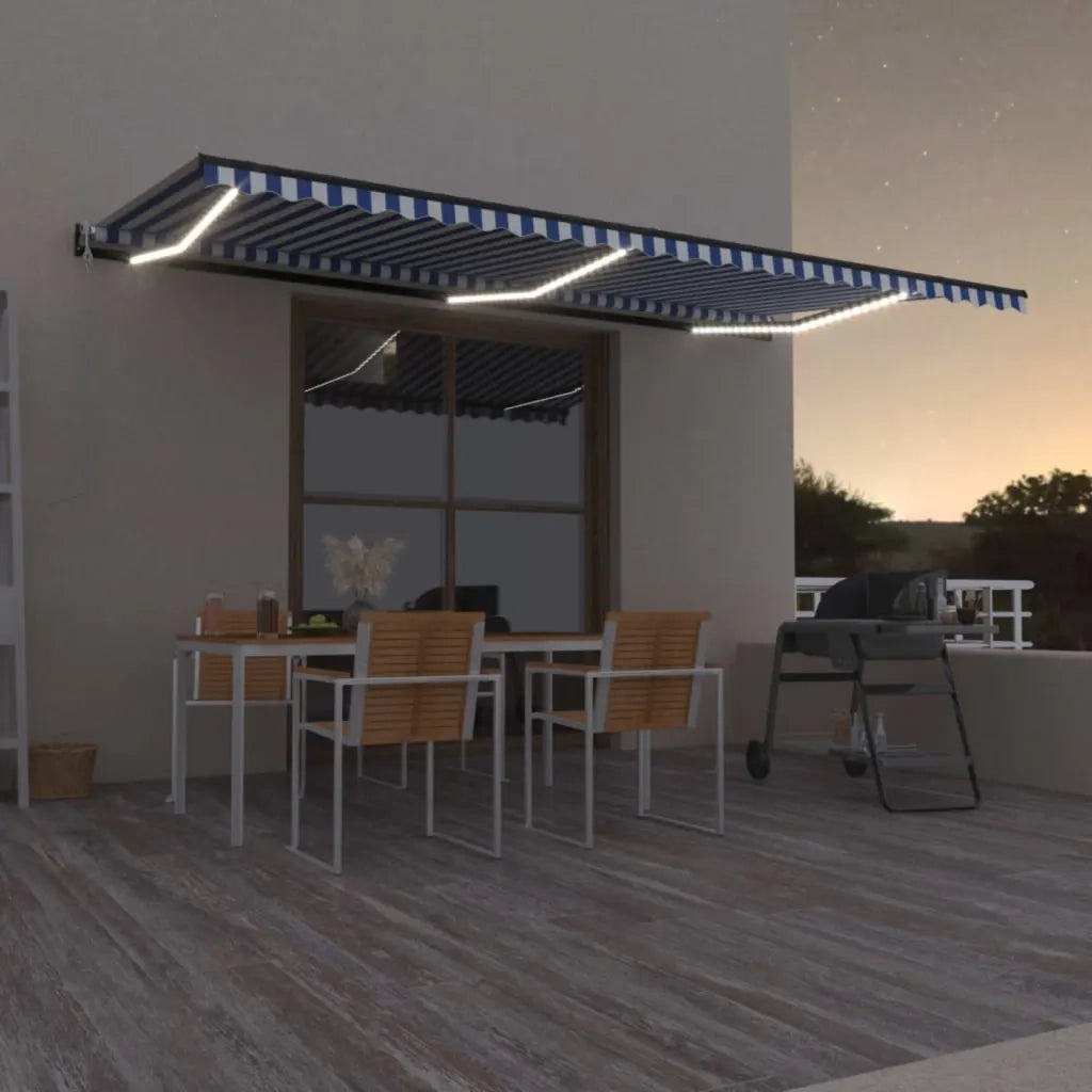 TendaAutomatica con Sensore Vento e LED 600x300 cm Blu Biancacod mxl 72647