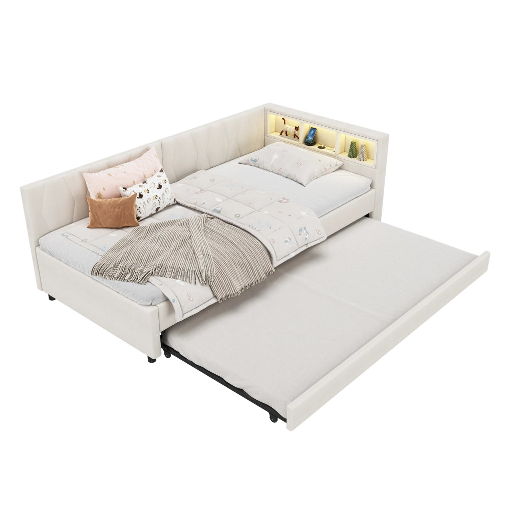Letto giorno funzionale lino 90x200 cm