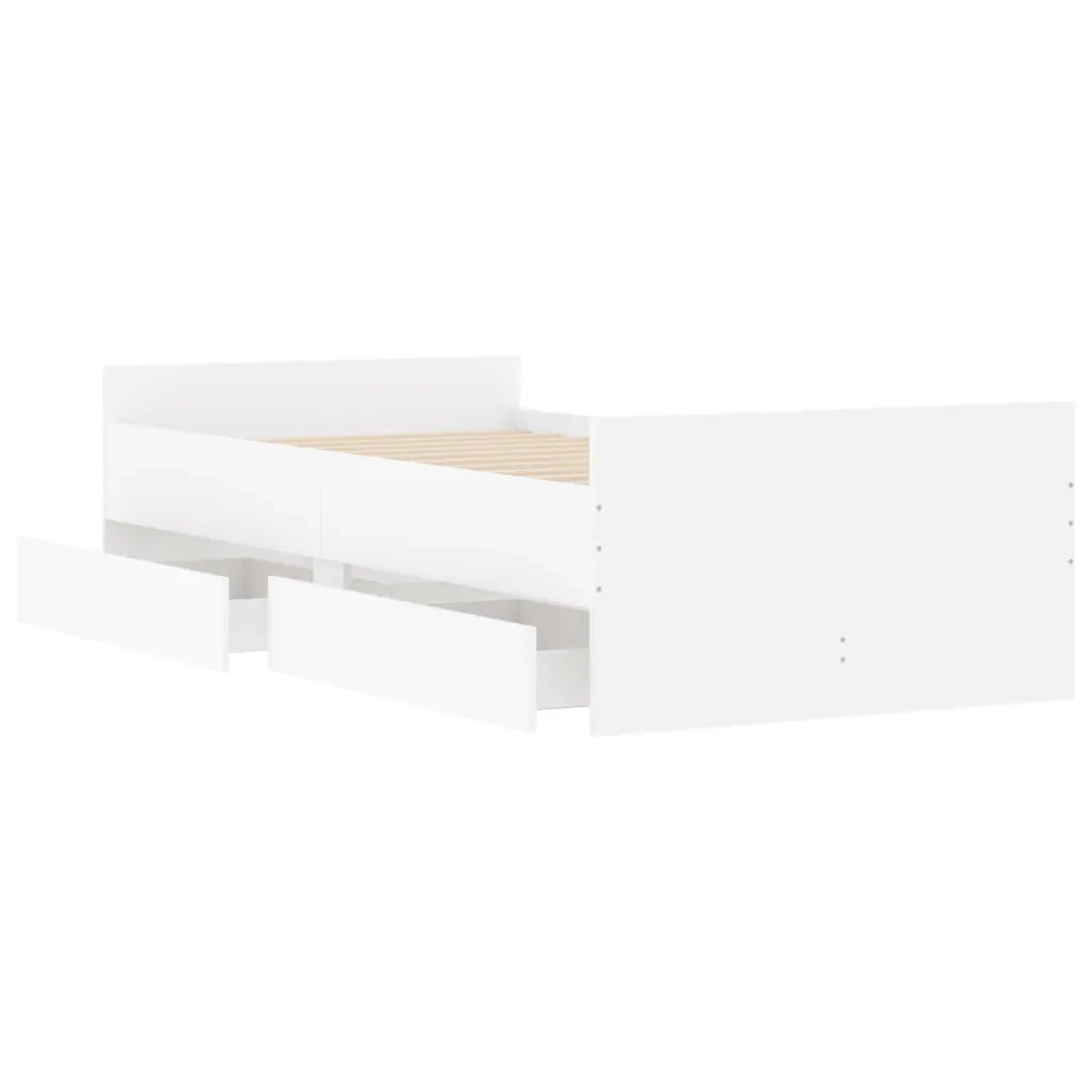Giroletto con Cassetti-Struttura Letto con contenitore Bianco 90x190 cm 358981