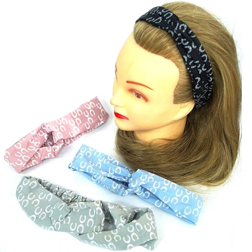 Trade Shop - Fascia Elastica Ferro Di Cavallo Annodata Retro Ferma Capelli Tessuto Accessori -