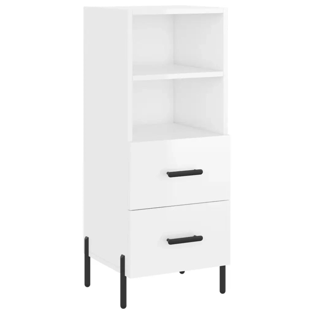 Credenza-Buffet-Armadio da cucina Bianco Lucido 34,5x34x90 cm in Legno Multistrato 921608