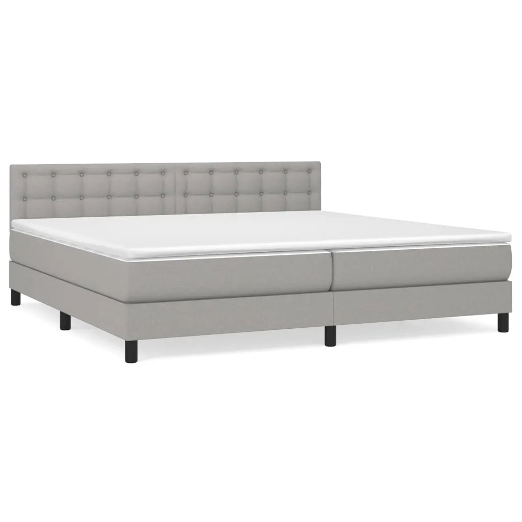 Giroletto a Molle con Materasso Grigio Chiaro 200x200cm Tessuto 3140401