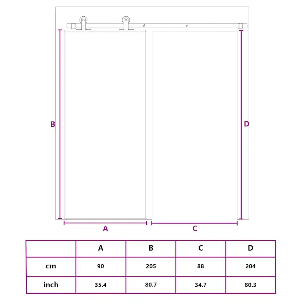 Porta Scorrevole Dorata 90x205 Vetro Trasparente ESG Alluminio 155155