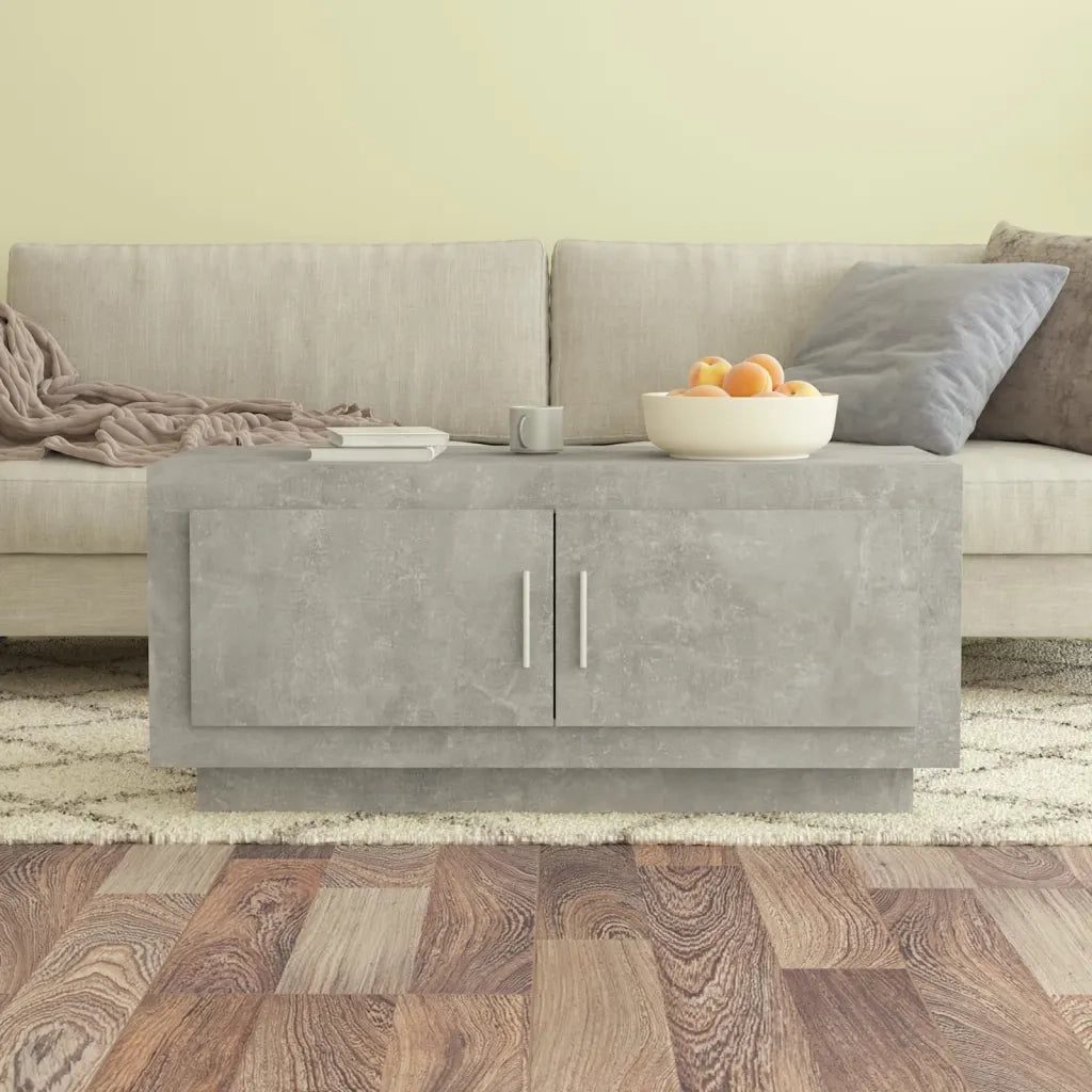 Tavolino Salotto Grigio Cemento 102x50x45 cm Legno Multistrato 811812