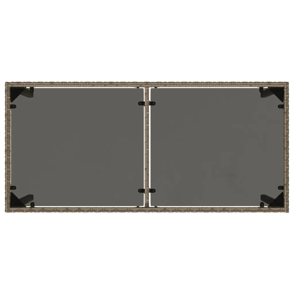 Tavolo da Giardino Piano in Vetro Grigio 115x54x74cm Polyrattan 365073