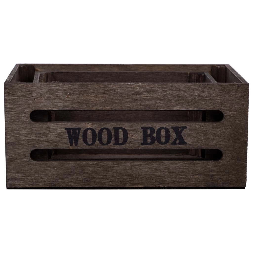 Set cassetti in legno 2 pezzi marrone 20x13x09-16x11x08h cm