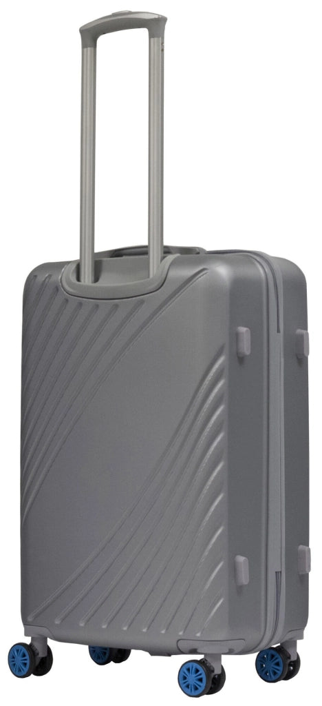 Trolley Valigia Media Rigida in ABS 4 Ruote TSA Ravizzoni Fresh Silver e Blu