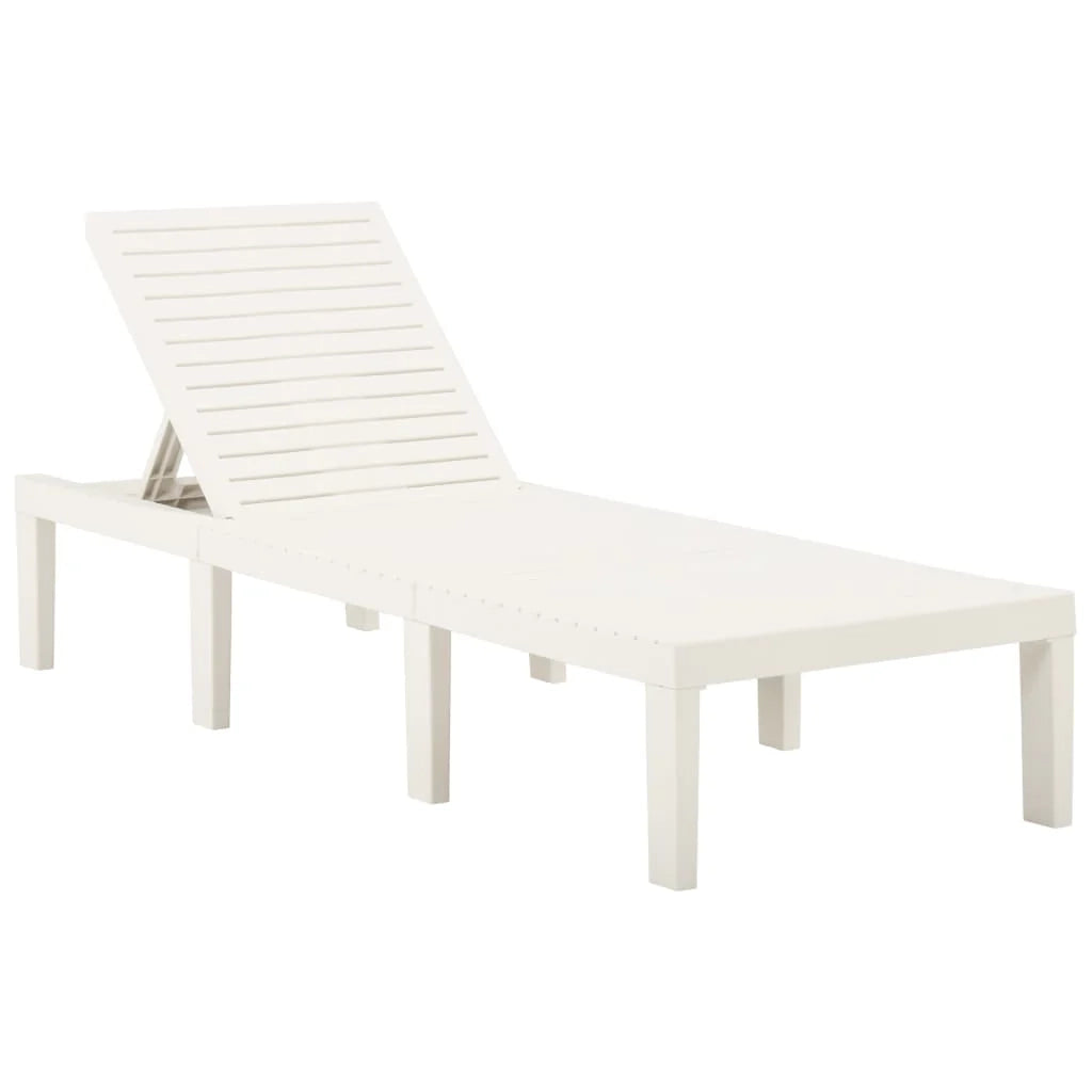 Sedia a sdraio lettino prendisole lettino da giardino mobili da esterno per patio plastica bianca 02_0012786