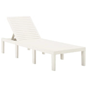 Sedia a sdraio lettino prendisole lettino da giardino mobili da esterno per patio plastica bianca 02_0012786