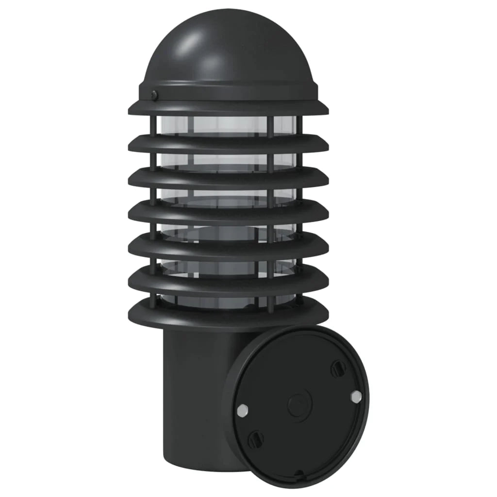 Set di 2 applique da esterno con sensore di movimento IP44 15 x 15 x 33,5 cm acciaio inox nero 02_0056574
