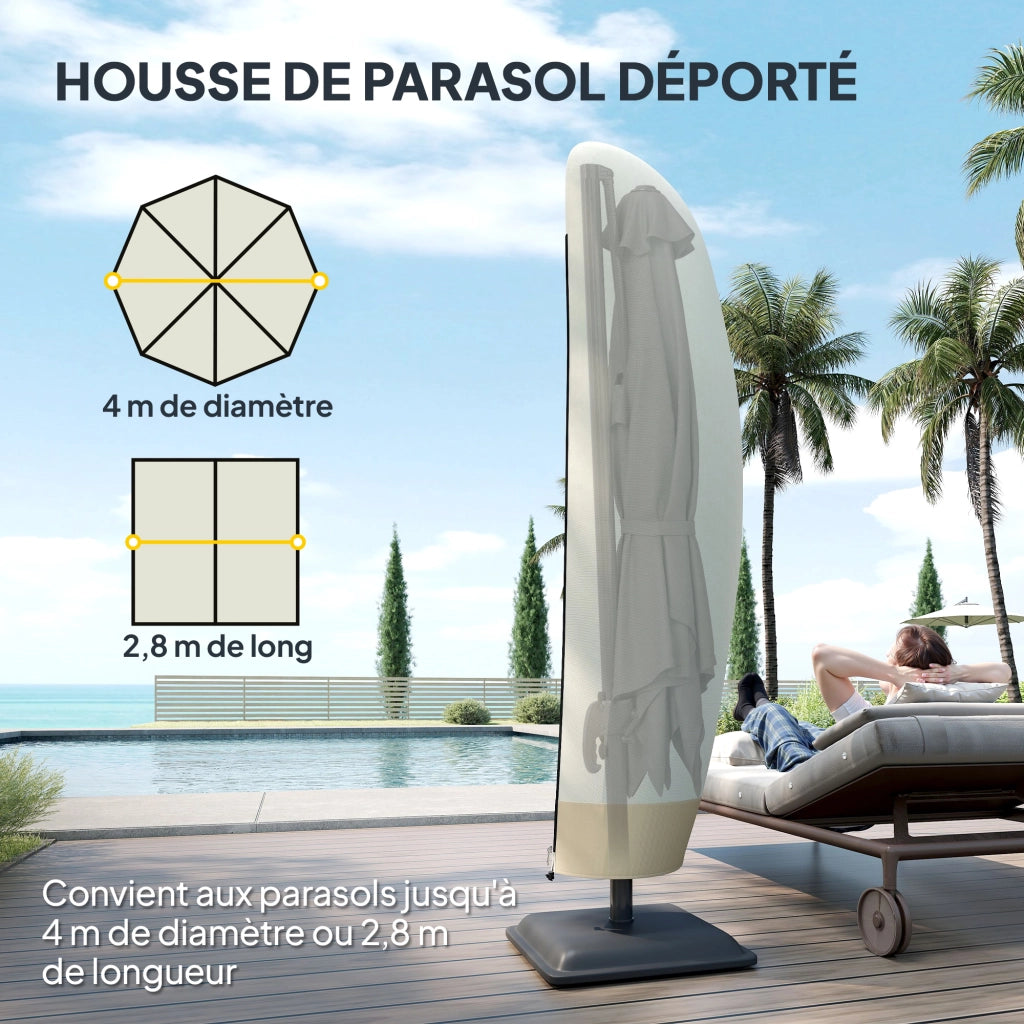 Copertura impermeabile per ombrellone da giardino ¨C zephmum ¨C 56x220 cm beige marrone