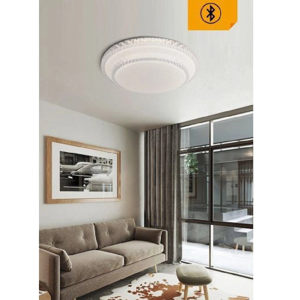 Trade Shop - Plafoniera Led Bt 60w Rotonda Lampadario Soffitto Cct Luce 3000k-6500k Pn-12-3c -