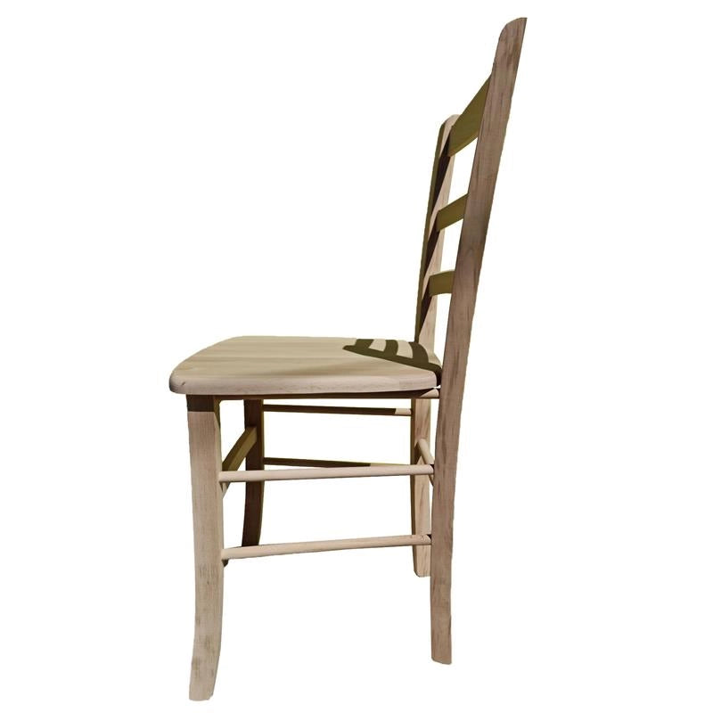 SEDIA IN LEGNO COLORE GREZZO 44X42X87 CM CM MODELLO PAESANA CON SEDUTA COMPATTA IN LEGNO MASSELLO SCHIENALE ALTO - 4PZ