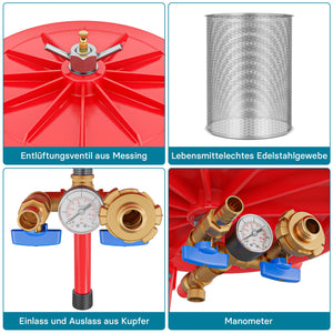 Idropressa per frutta da 40 litri in acciaio inox, 3 bar, con membrana, Pressa ad acqua