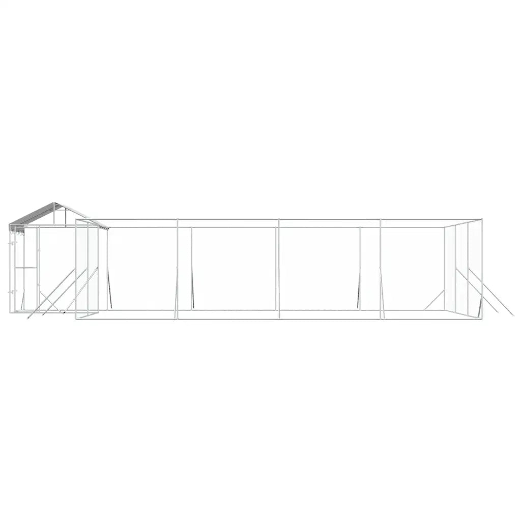 Cuccia Cani da Esterno Tetto Argento 10x6x2,5 m Acciaio Zincato 3190472