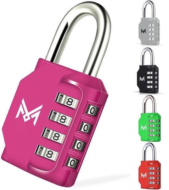 Combinazione a 4 cifre, slot di sicurezza, 1/2 confezione, nero, slot di valigia, slot di sicurezza per palestra, caricatore, confezione singola, rosa