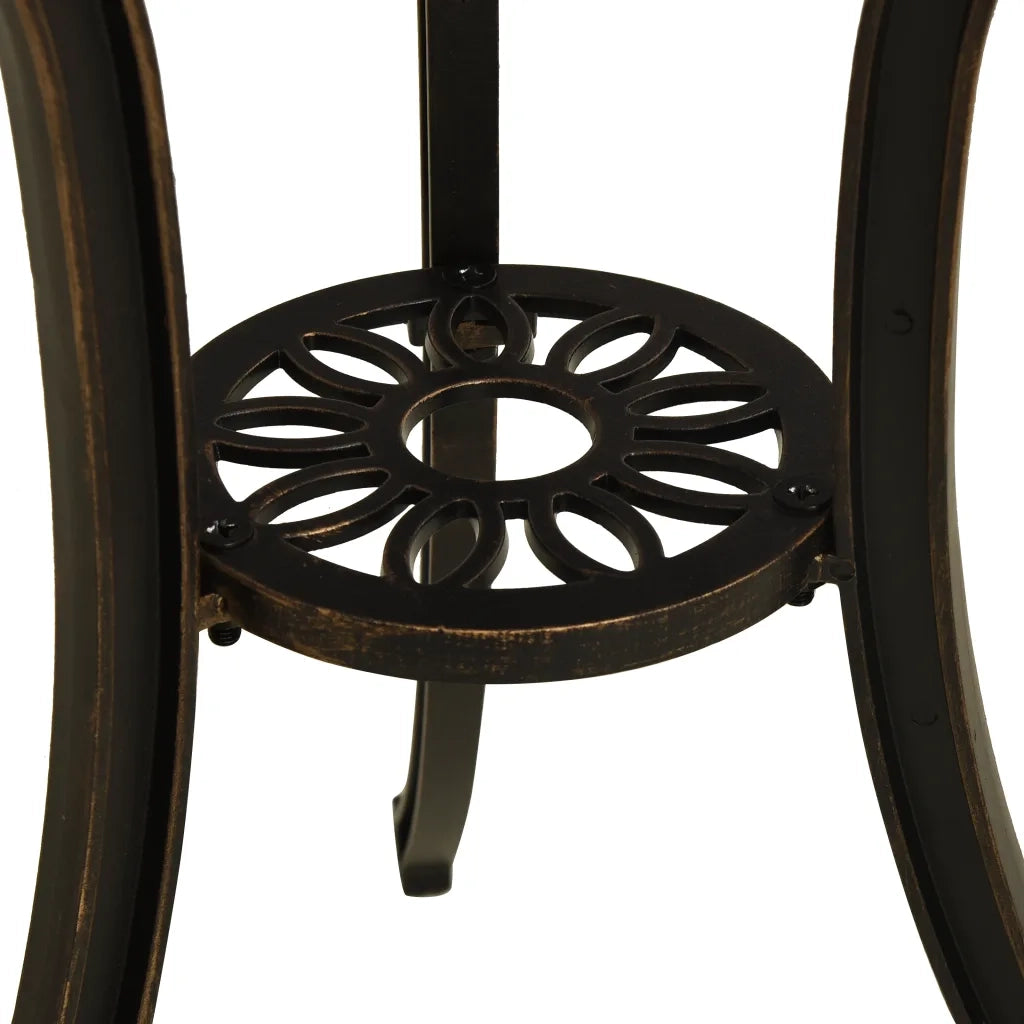 Tavolo da Giardino Bronzo 62x62x65 cm in Alluminio Pressofuso cod mxl 48363