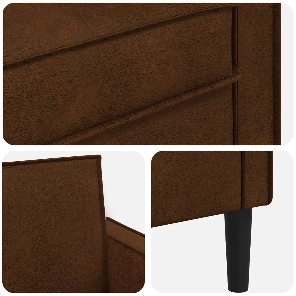 Poltrona XL Marrone Pelle Scamosciata Sintetica 42043526
