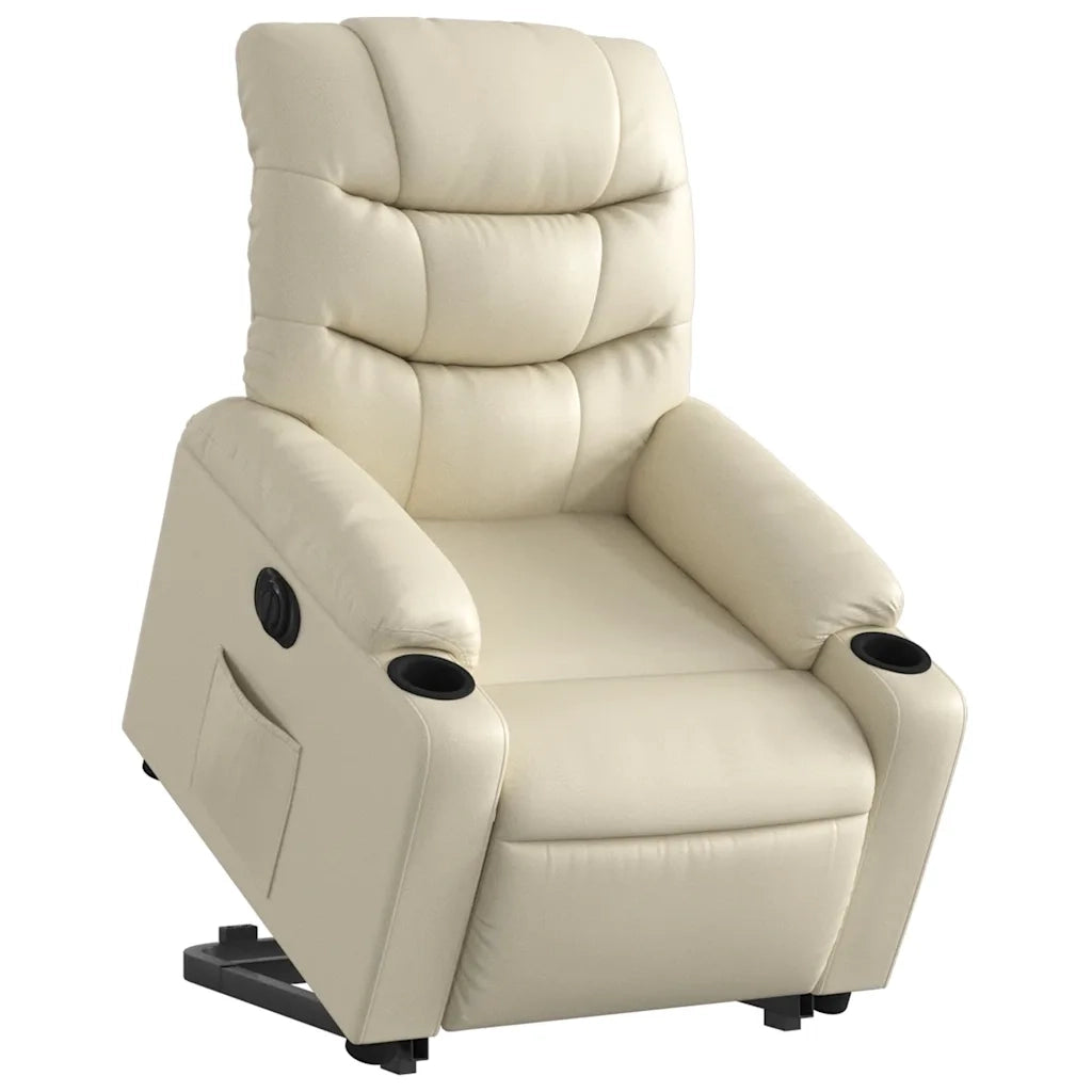 Poltrona Alzapersona Reclinabile Crema in Similpellecod mxl 133039