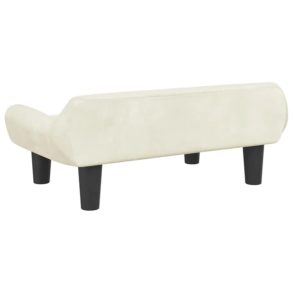 Cuccia per cani a forma di cesto comoda 70 x 40 x 24 cm velluto crema 02_0042792