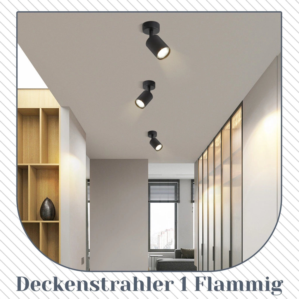 ZMH Faretto da soffitto Moderni GU10 Orientabile 350° a Parete Nero 1 Lampada per Corridoio Senza Lampadina