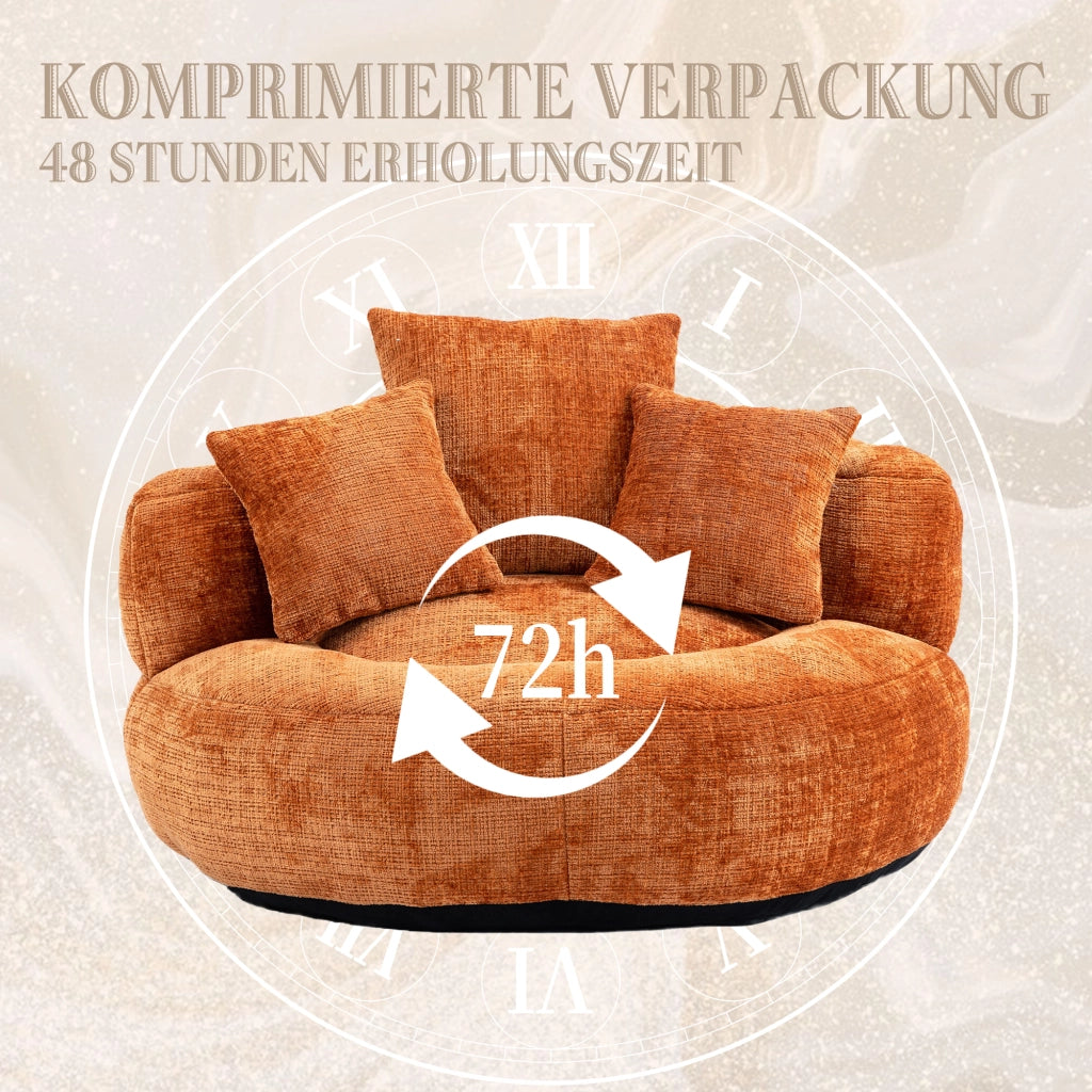 POLTRONA Sacca Relax 108x108x52 cm Chenille Arancione