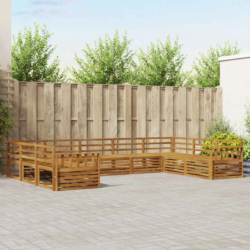 Set divani 9 pcs Naturale Legno di Acacia Massello 3374119