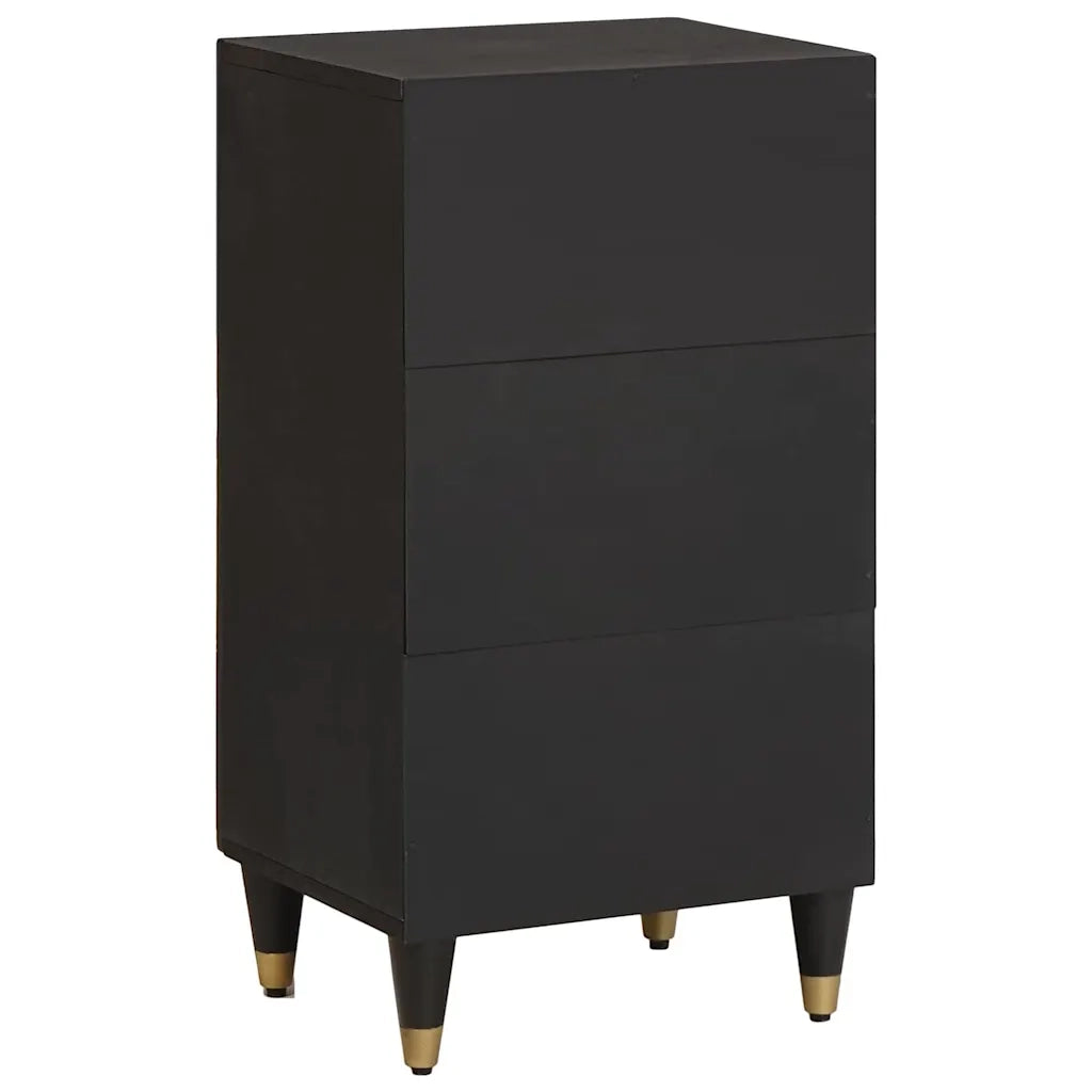 Credenza con porta-Buffet-Armadio da cucina Nero 40 x 33 x 75 cm Legno di mango massello
