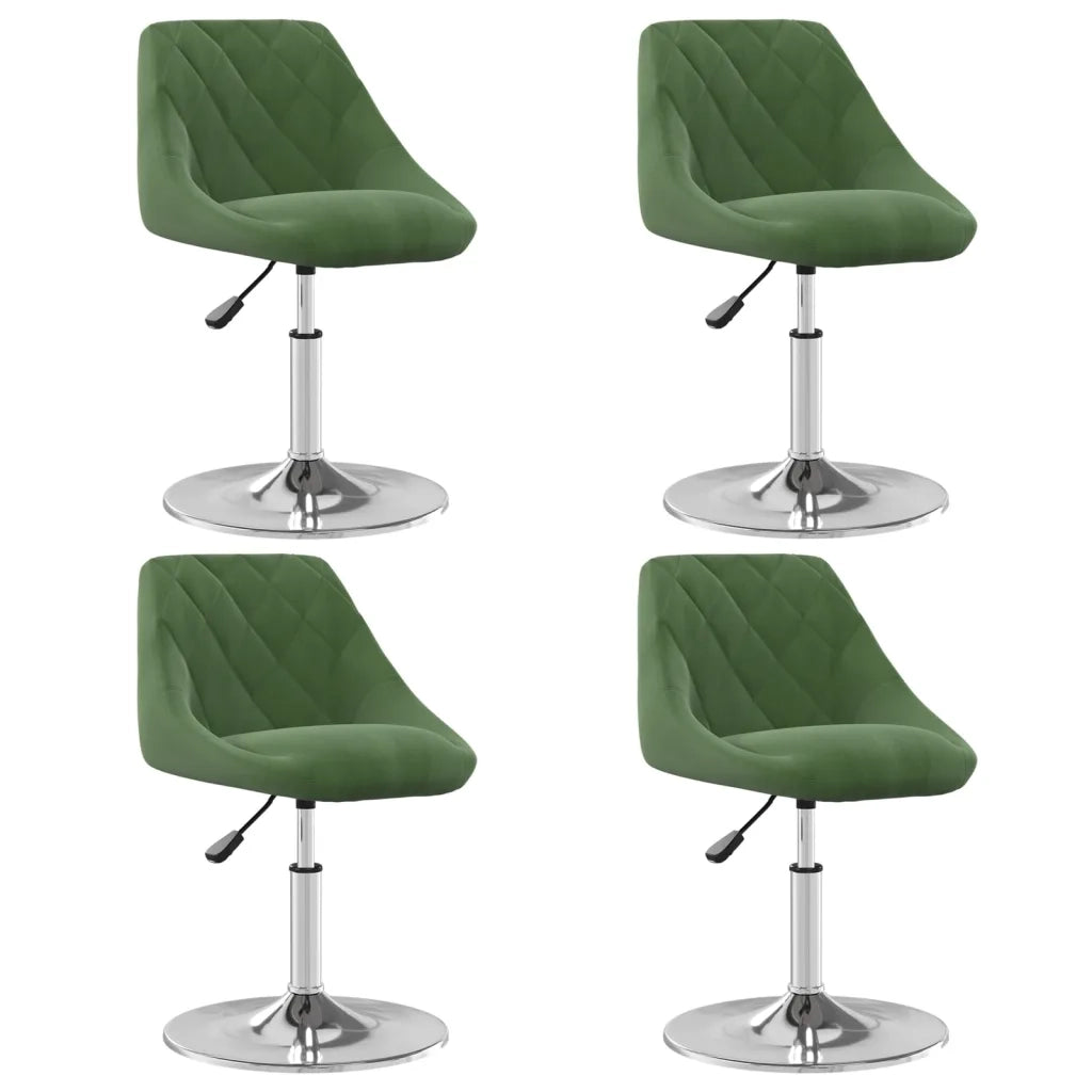 Sedie da Pranzo Girevoli 4 pz Verde Scuro in Velluto